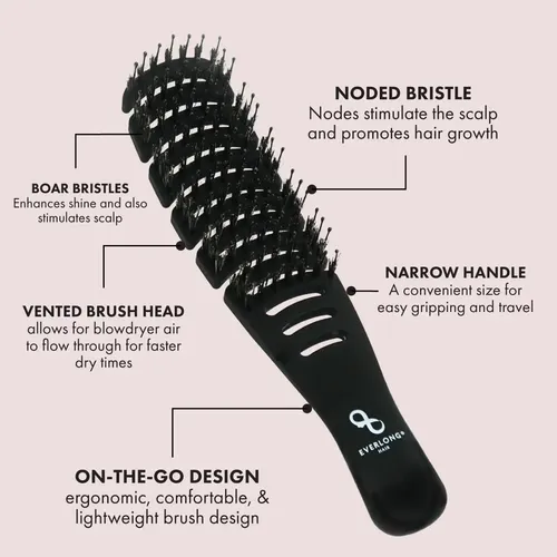 Cepillo Flex Boar Bristle Everlong Para Desenredar El Cabell