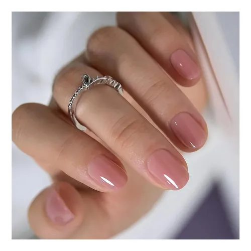 Uñas De Gel Curvlife Apressadas Oval Con Diseño Honey
