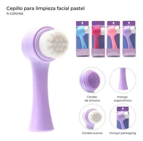 Cepillo Limpieza Facial Skora Beauty Exfoliante Doble Color