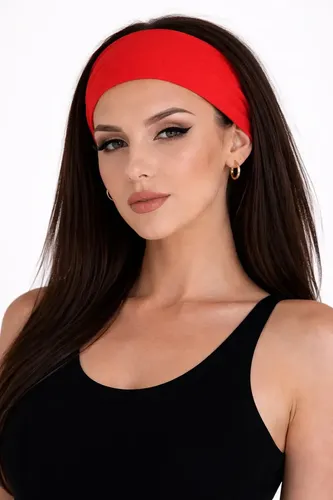Vincha Ancha Viral Basica Lisa Mujer Ajuste Pelo Colores Rojo 7.5 Cm