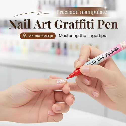 12 Colors Nail Art Pens Set, Water-based Markers, Quick Dry
