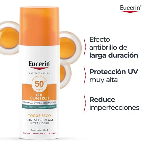 Eucerin Sun Fps50 Oil Control Gel Crema Facial Toque Seco