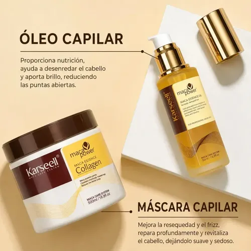 Kit Karseell Maca Power Máscara 500ml + Óleo 50ml