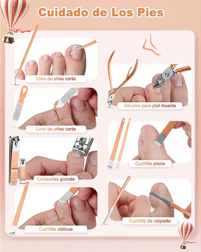30 Pcs Set Manicura Portátil Estuche Alicate Tijera