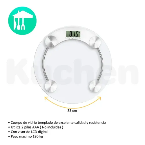 Venice Balanza Digital Baño Vidrio Templado 180kg