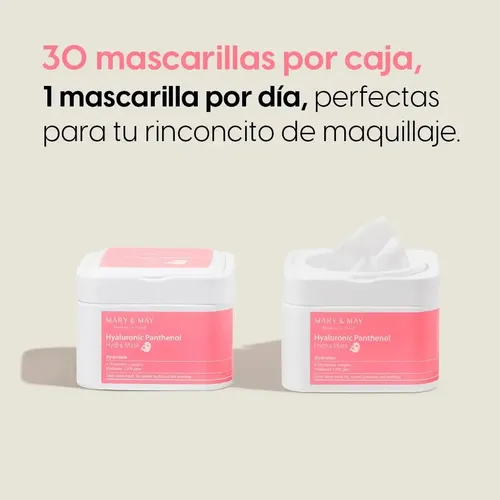 Mascarilla Mary&may Hyaluronic Panthenol Hydra 30 Hojas