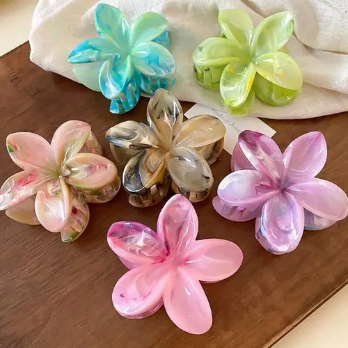 Pinzas Para El Pelo Frangipani Para Mujer, 8 Cm