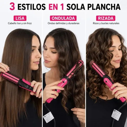 Plancha De Pelo 3 Estilos En 1 Cambio De Look En Casa
