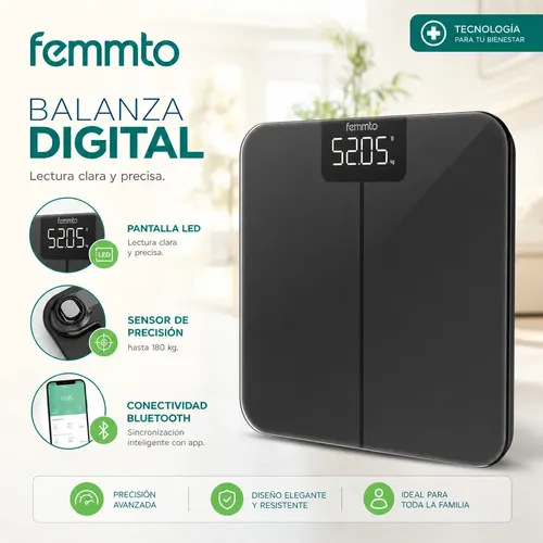 Balanza Digital Inteligente Bluetooth 180kg