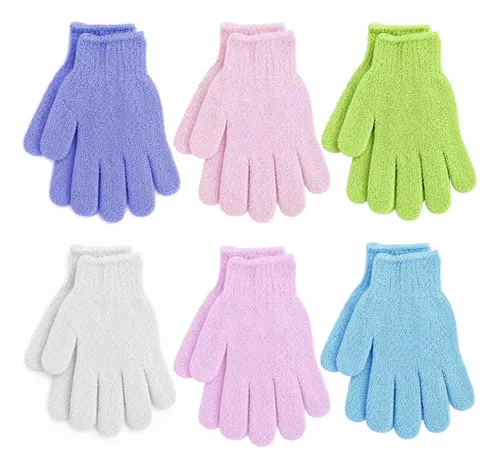 Guantes Exfoliantes Toalla De Baño 6 Pares Purple