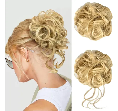 Moño De Pelo Wig Aosyax Messy, 2 Unidades, Rizado Sintético
