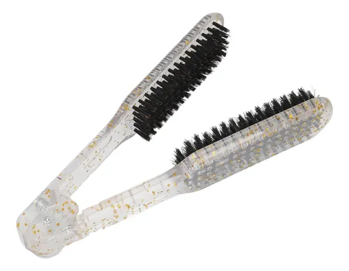 Cepillo Alisador De Pelo Con Pinza, Mango Ergonómico De Dobl