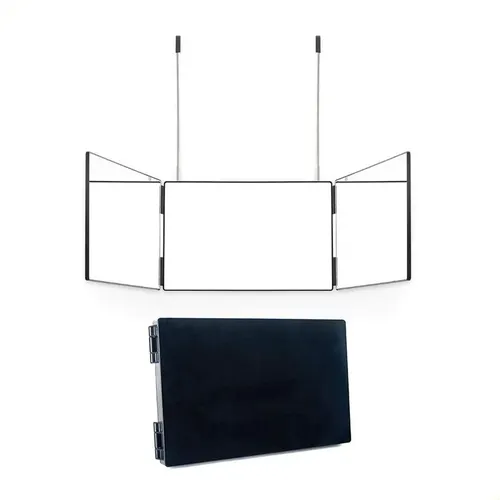 Espejo Maquillaje Colgante Plegable 3 Caras Ajustable Negro