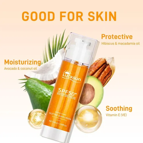Protector Solar En Aceite Corporal Spf 50 Con Brillo