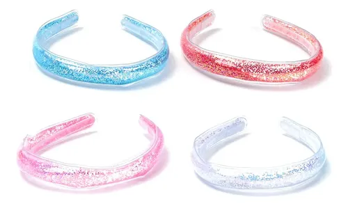 Vincha Infantil Transparentes Con Lentejuelas Por Unidad