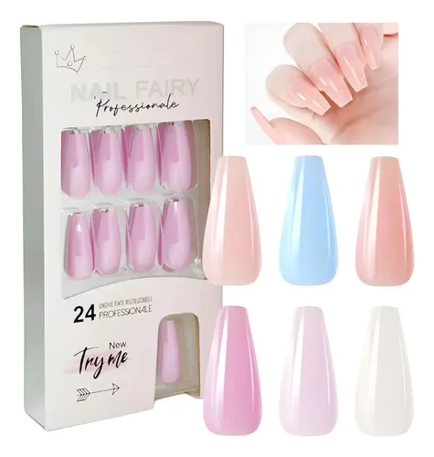 Uñas Postizas Ballerina Autoadhesivas Efecto Aurora Lisas Color 5 Liso