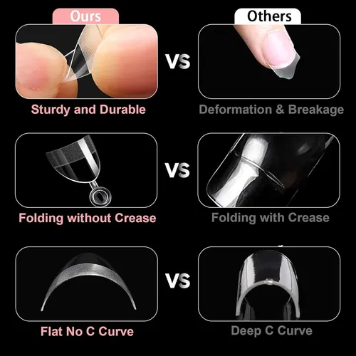 Tips De Uñas Gel Pre Cortas Bluezoo 3 Formas 360pcs