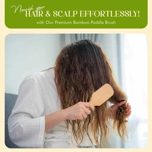 Cepillo De Bambú Natural Para El Crecimiento Del Cabello