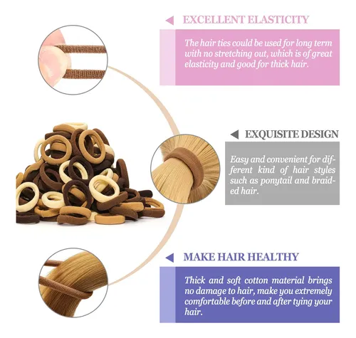 Cintas Para El Pelo Jiris De Algodón Marrón, 100 Unidades, E