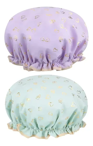 Gorro De Ducha Heart2 Unidades, Gorros De Baño Impermeables