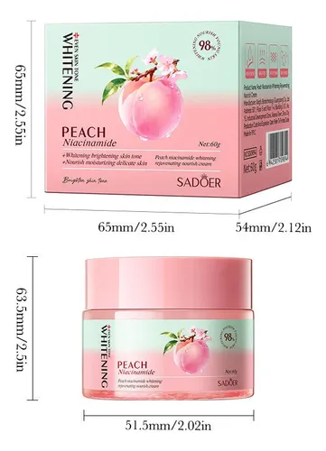 Crema Facial Nutritiva Niacinamida Extra Durazno 60ml Sadoer Todo Tipo De Piel Día/noche