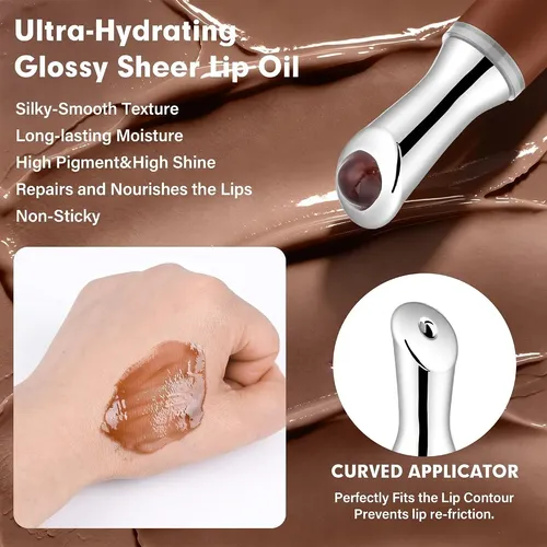 Aceite Labial Hidratante Con Brillo Coffee Anwuozu 0.32 Oz