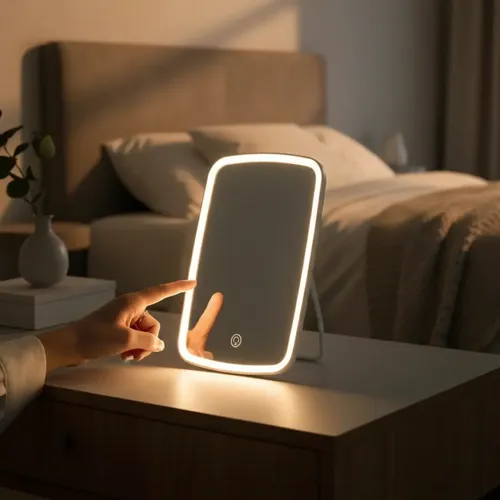 Espejo Rectangular Led Táctil Poratil Calido Frio Neutro Usb
