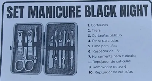 Set De Manicure Black Night