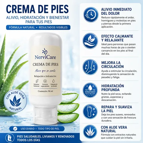 X3 Crema Pies Nervicare Alivio Ardor Hormigueo Dolor