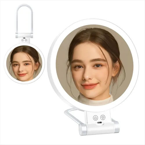 Espejo De Maquillaje Con Aumento De 10 Aumentos Con Luces Y