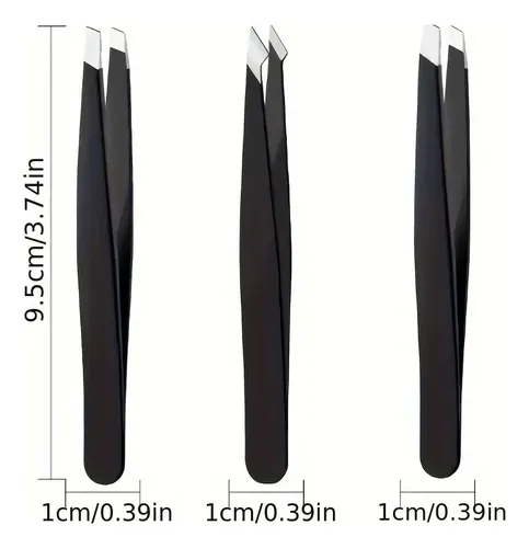 4 Pinzas Para Extensiones De Pestañas Y Depilación De Cejas