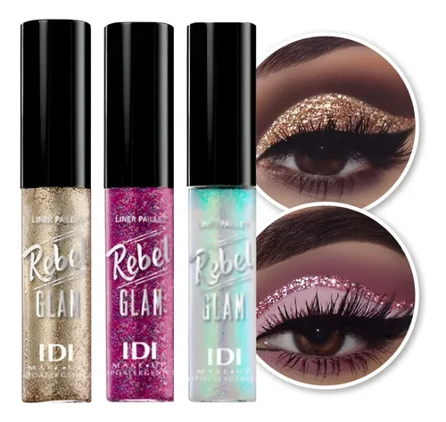 Delineador Liquido En Gel Con Glitter Ojos Labios Idi X3