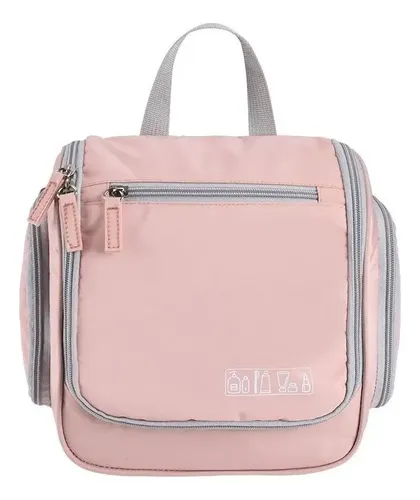 Organizador Neceser Bolso Porta Cosmeticos Maquillaje Percha Color Rosa