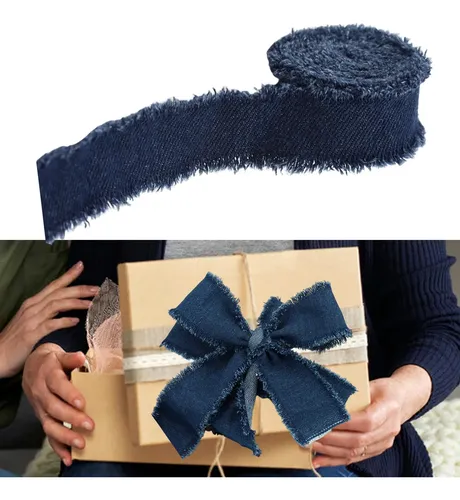 Adornos De Cinta Vaquera. Accesorios De Ropa Azul Oscuro