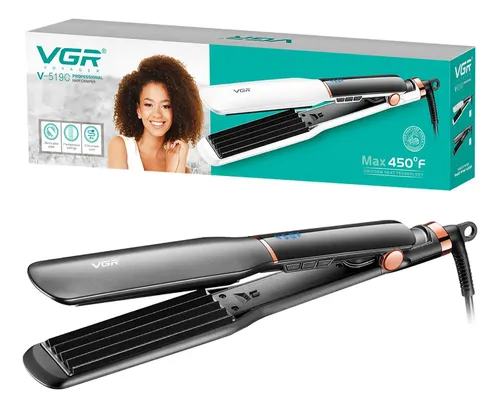 Planchita Rizadora Profesional Pelo Vgr V-519c 7 Niveles Negro