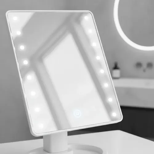 Espejo Led Maquillaje Touch Usb Luz Pie Regulable 360 Tactil