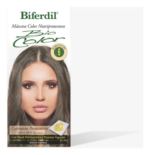 Tintura Coloración Biferdil Biocolor Mascara Nutriprotectora Tono Nº6 Rubio Oscuro