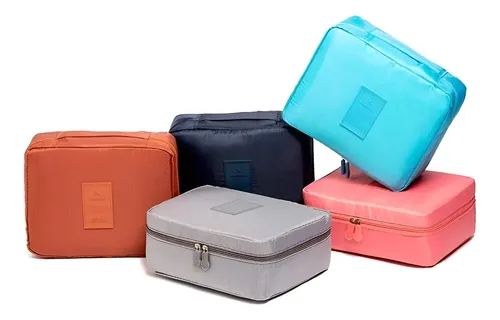 Pack X10 Neceser Bolso Porta Cosmeticos Maquillaje Por Mayor Color Gris