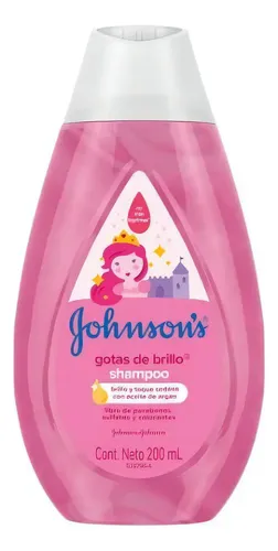Shampoo Johnson’s shampoo infantil Gotas de Brillo de aceite de argán en botella de 200mL por 1 unidad