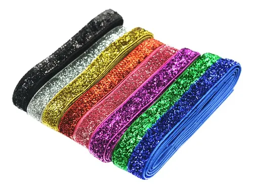 8 Yardas / Colores 3/8 Pulgadas 10mm Glitter Cinta De Para