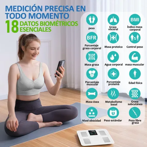 Bascula Digital Inteligente Corporal 8 Electrodos Bluetooth