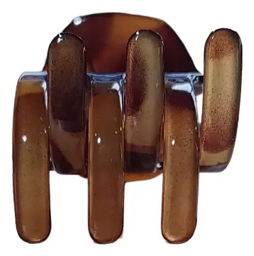 Broche Para Pelo Mini Carey Color Caramelo Mujer Pack X 2