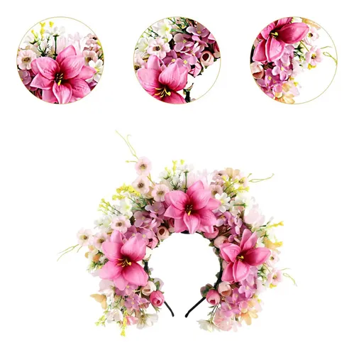 / Diadema De Flores Con Lazo For El Pelo Artificial For .