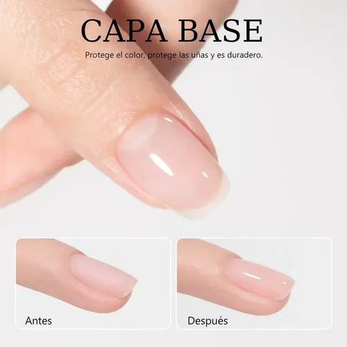 Set Base Coat Y Top Coat En Gel For Uñas Transparent Zjy