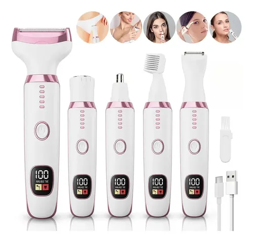 Depiladora Eléctrica 5 En 1 Facial Bikini Mujer Rosa For