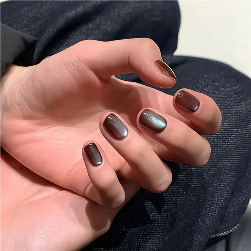 Uñas Cortas Decoradas: Cielo Nocturno Azul