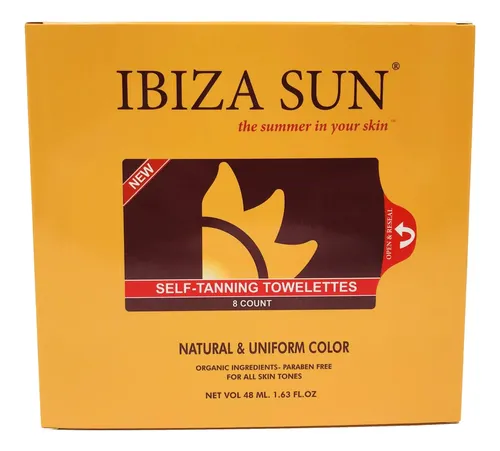 Toallitas Veganas Orgánicas Self Tanner Ibiza Sun, 8 Unidade