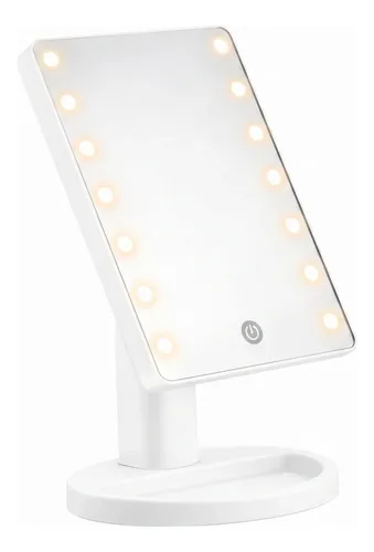 Espejo Cosmético Led Portátil Luz Cálida Tactil Maquillaje