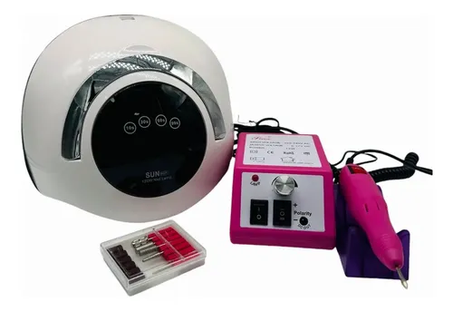 Combo Cabina Uv/led Sun 120w Tactil + Torno Profesional Color Agua