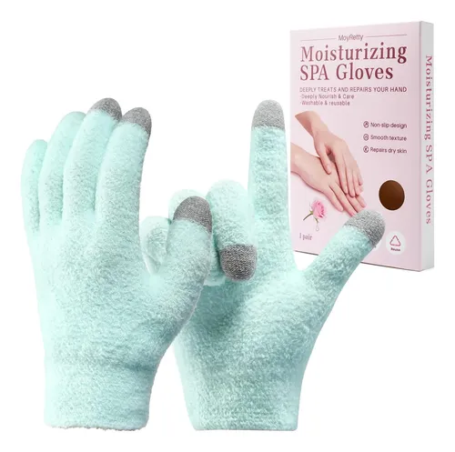 Guantes Hidratantes Silicona Verdes Con Vitamina E Y Jojoba